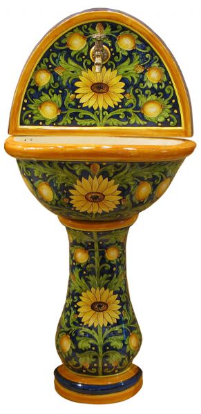 GFON901 LG135 - Outdoor Wall Fountain cm. 135H x 65L x 32P (limoni e girasole)